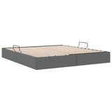 Storage Bed with Mattress Dark Grey 193 x 203 cm Fabric 3370061