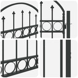 Fence Gate ASSEN 100 x 150 cm Powder-Coated Steel Grey Lockable 42008927