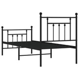 Metal Bed Frame without Mattress with Footboard Black 75x190cm 353545