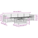 Outdoor Sofa Set 5 pcs Natural Solid Acacia Wood 3372984