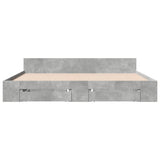 Bed Frame with Drawers without Mattress Concrete Grey 180x200 cm Super King 3280730