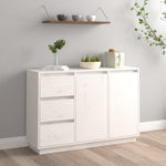 ZNTS Sideboard White 111x34x75 cm Solid Wood Pine 813805