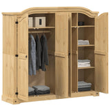 Wardrobe "Corona" 194x52x186 cm Solid Wood Pine 4012162