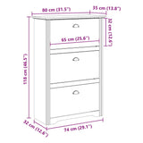 Shoe Rack BODO White 80x35x118 cm 4016881