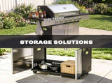 6 Burner Liquid Propane Gas BBQ Grill, Outdoor Portable Gas Barbecue Grill with Warming Rack, Side T3398P555908