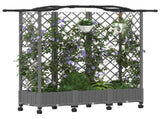 Raised Bed with Trellis and Roof Light Grey 163 x 40 x 129 cm 3423107