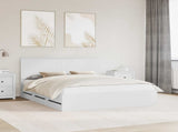 Bed Frame with Drawer White 160 x 200 cm Engineer Wood 3411096