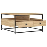 ZNTS Coffee Table Sonoma Oak 80x80x45 cm Engineered Wood 835290