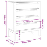 Chest of Drawers FLORO Grey cm Solid Wood Pine 374010