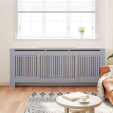Radiator Cover 2 pcs Grey 205 x 20.5 x 81.5cm Engineered Wood 3403239