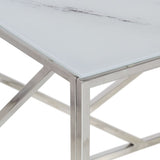 Coffee Table Silver Stainless Steel and Tempered Glass 349939