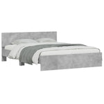 ZNTS Bed Frame without Mattress Concrete Grey 140x190 cm 3207500