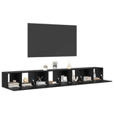 TV Cabinet Set 4 pcs Black Oak 60 x 30 x 30 cm Engineered Wood 3393571