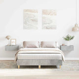 Bed Frame Concrete Grey 193 x 123 x 25 cm Engineered Wood 861078