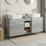 Bathroom Cabinet Set 3 pcs Grey Sonoma 49.5 x 41 x 63 cm 3405824