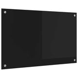 Kitchen Backsplash Black 80 x 50 cm Tempered Glass 42018036