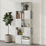 Book Cabinet Room Divider Concrete Grey 60x24x155 cm 809093