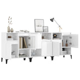 Sideboards 3 pcs High Gloss White 60x35x70 cm Engineered Wood 3185745