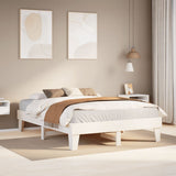 Bed Frame without Mattress White 140x190 cm Solid Wood Pine 855368