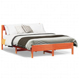 Bed Frame without Mattress Wax Brown 120x200 cm Solid Wood Pine 842653