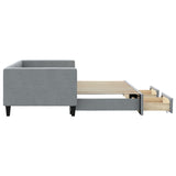 Daybed with Trundle&Drawers without Mattress Light Grey 90x190 cm Single 3196651