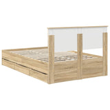 Bed Frame with Drawer Sonoma Oak 120 x 190 cm Engineer Wood 3410730
