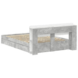 Bed Frame with Storage with Drawer Concrete Grey 150 x 200 cm 3433588