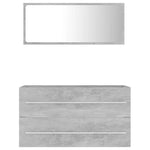 ZNTS 2 Piece Bathroom Furniture Set Concrete Grey Engineered Wood 804849