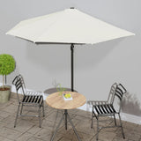 Garden Parasol with Aluminium Pole Sand 300x155 cm Half 44591