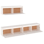 ZNTS TV Cabinets 3 pcs White Solid Wood Pine 3100140