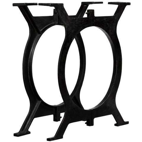 Dining Table Legs 2 pcs O-Frame Cast Iron 245426