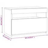 Bedside Cabinet with LED Lights Grey Sonoma 60x35x40 cm 3152828