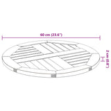 Table Top 60x2 cm Round Solid Wood Acacia 4004248