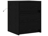 Bedside Cabinet Black Oak 38 x 34 x 61 cm Engineered wood 868932