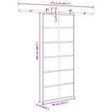 Sliding Door with Hardware Set 90x205 cm ESG Glass&Aluminium 3332843