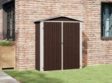 Garden Shed Brown 116x45x175 cm Galvanised Steel 46304