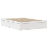 Bed Frame with Headboard White 150x200 cm King Size Solid Wood Pine 3307081