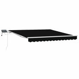 Retractable Awning Black 350 x 250 cm Fabric and Steel 3330322