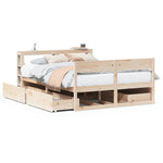 ZNTS Bed Frame without Mattress 120x190 cm Small Double Solid Wood Pine 3306399