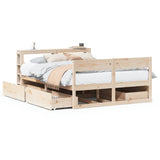 ZNTS Bed Frame without Mattress 120x190 cm Small Double Solid Wood Pine 3306399