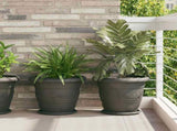 Round Flower Pot 6 pcs Black 39 x 32 cm Plastic 42020288