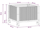 Garden Planter with Wheels Light Grey 40 x 40 x 48 cm PP 3422912