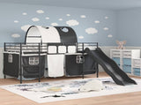 Kids'Loft Bed Frame Black 100 x 200 cm Metal 42020834