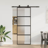 Sliding Door with Hardware Set Black 76x205 cm Tempered Glass 3375917