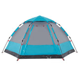 Camping Tent Cabin 4-Person Blue Quick Release 4005336