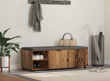 Hall Bench Old Wood 100 x 38 x 46 cm Engineered Wood and Fabric 891518