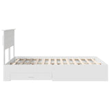 Bed Frame with Drawer White 160 x 200 cm Engineered Wood 3409966