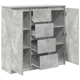 Sideboard with Drawers Concrete Grey 100.5x35x98.5 cm Engineered Wood 3328456