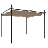 Pergola with Retractable Roof Taupe 295x292x230 cm 360115
