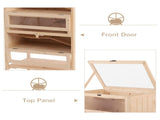 Wooden Large Hamster Cage, Gerbil Cage 4 Layers with Tall Bottom & Storage Shelf T3398P350027